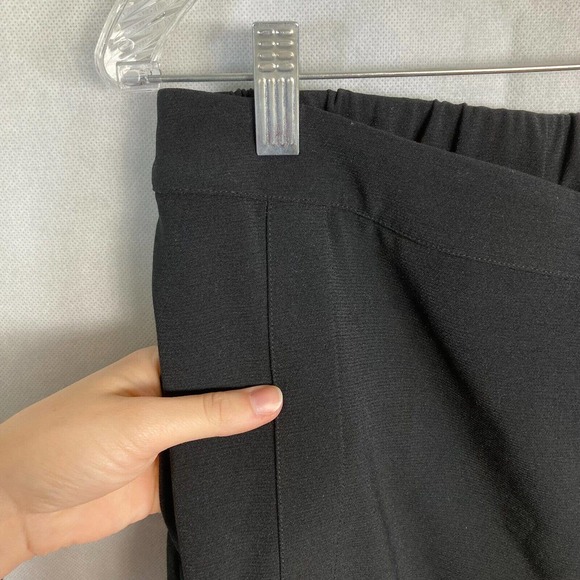H By Halston Pants Womens Sz‎ 14 Black Cropped Capri Wide Leg Dress Stretch - Picture 5 of 11